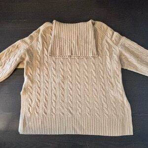 Polo by Ralph Lauren Beige Cable Turtleneck Sweater